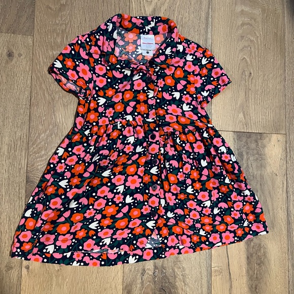 Hanna Andersson Other - Hanna Andersson Navy Dress with Pink & Orange Floral Print